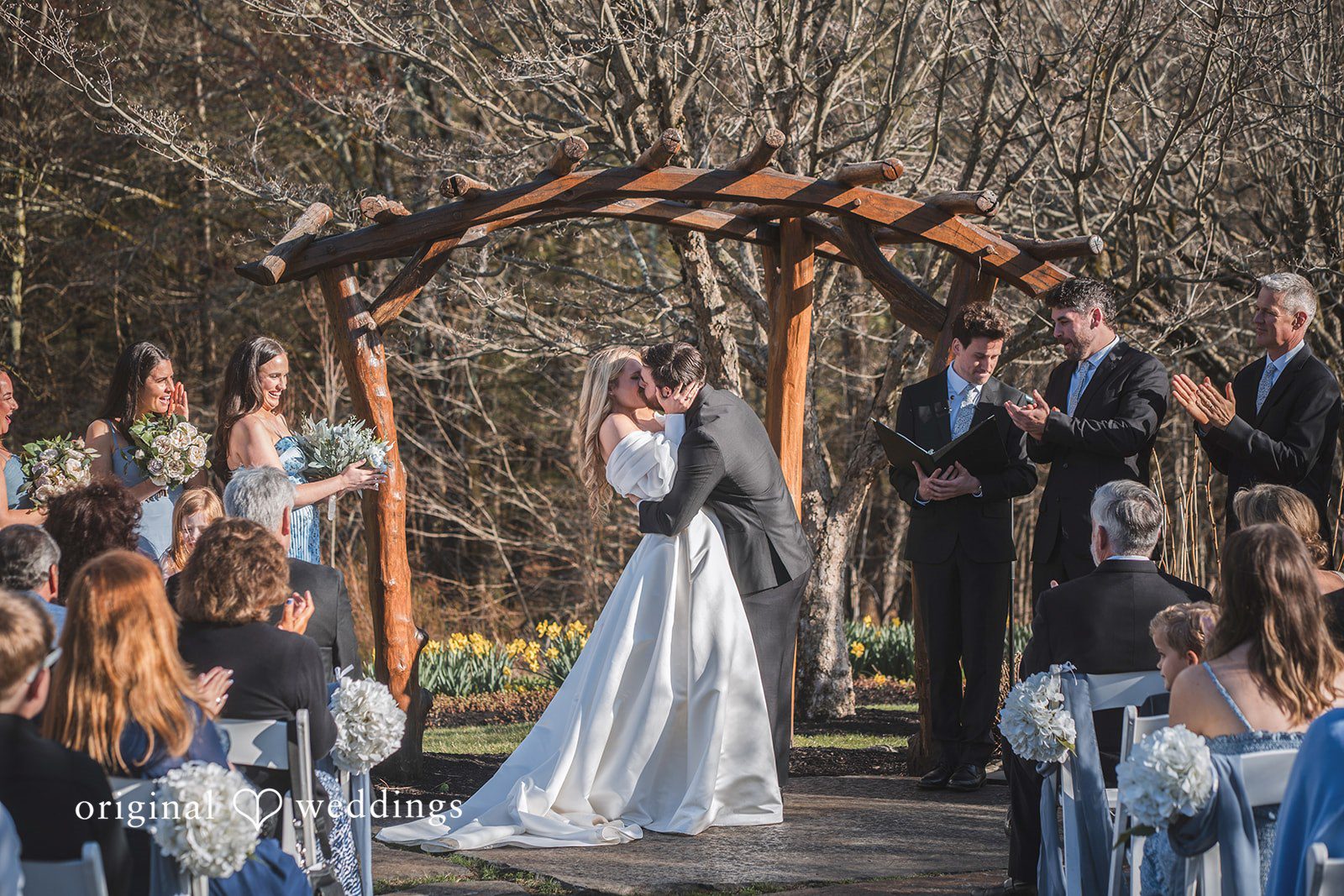 Shea + Peter Our Boston wedding photographers captured the moment the couple had a kiss after the vows exchange