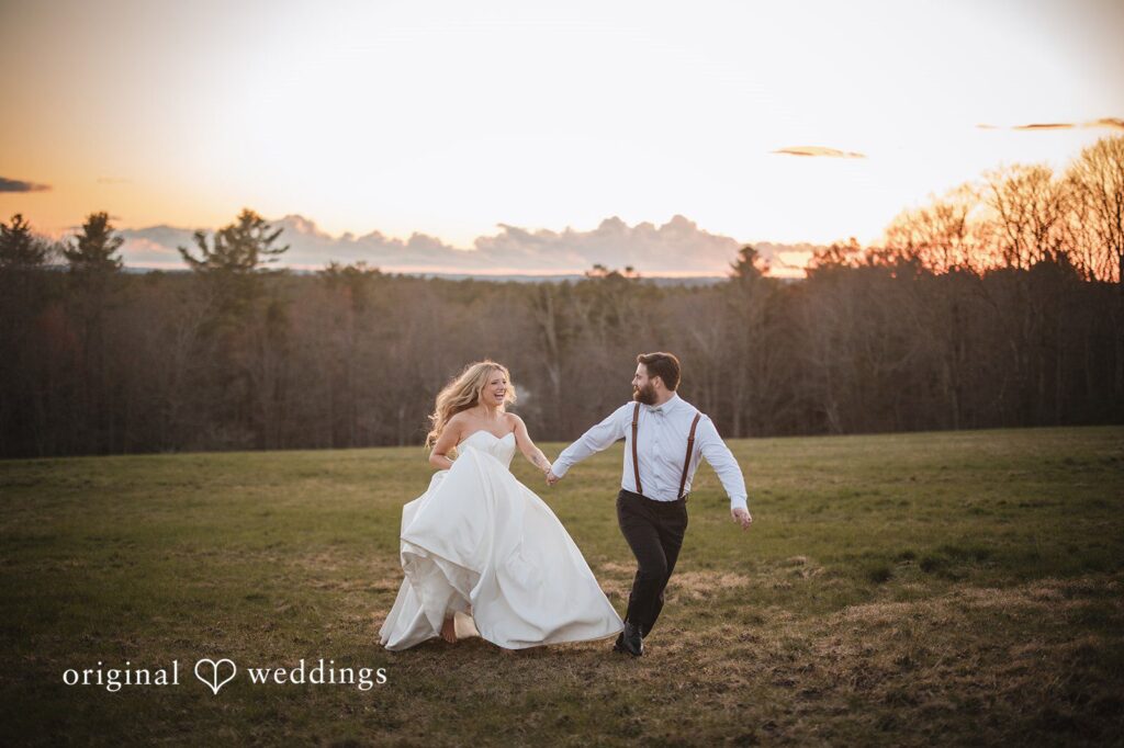 Shea + Peter A fun portrait of the couple running through the meadow