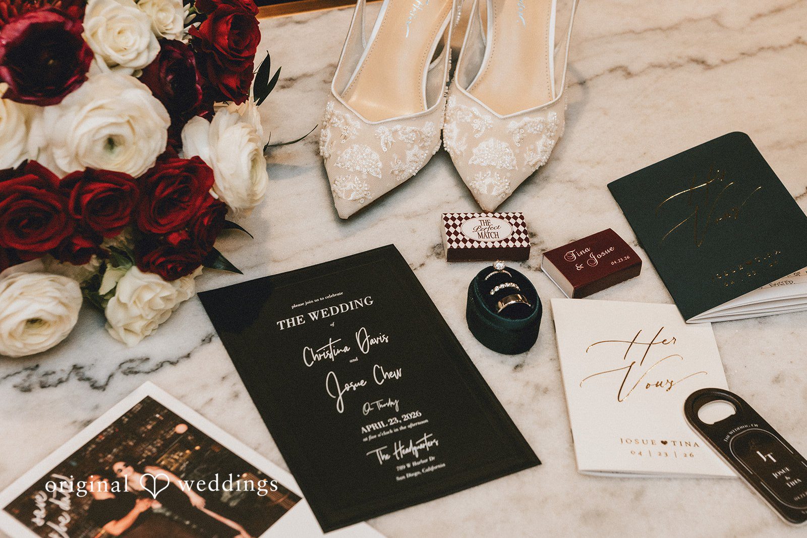 Christina + Josue Wedding shoes, rings and other accessories