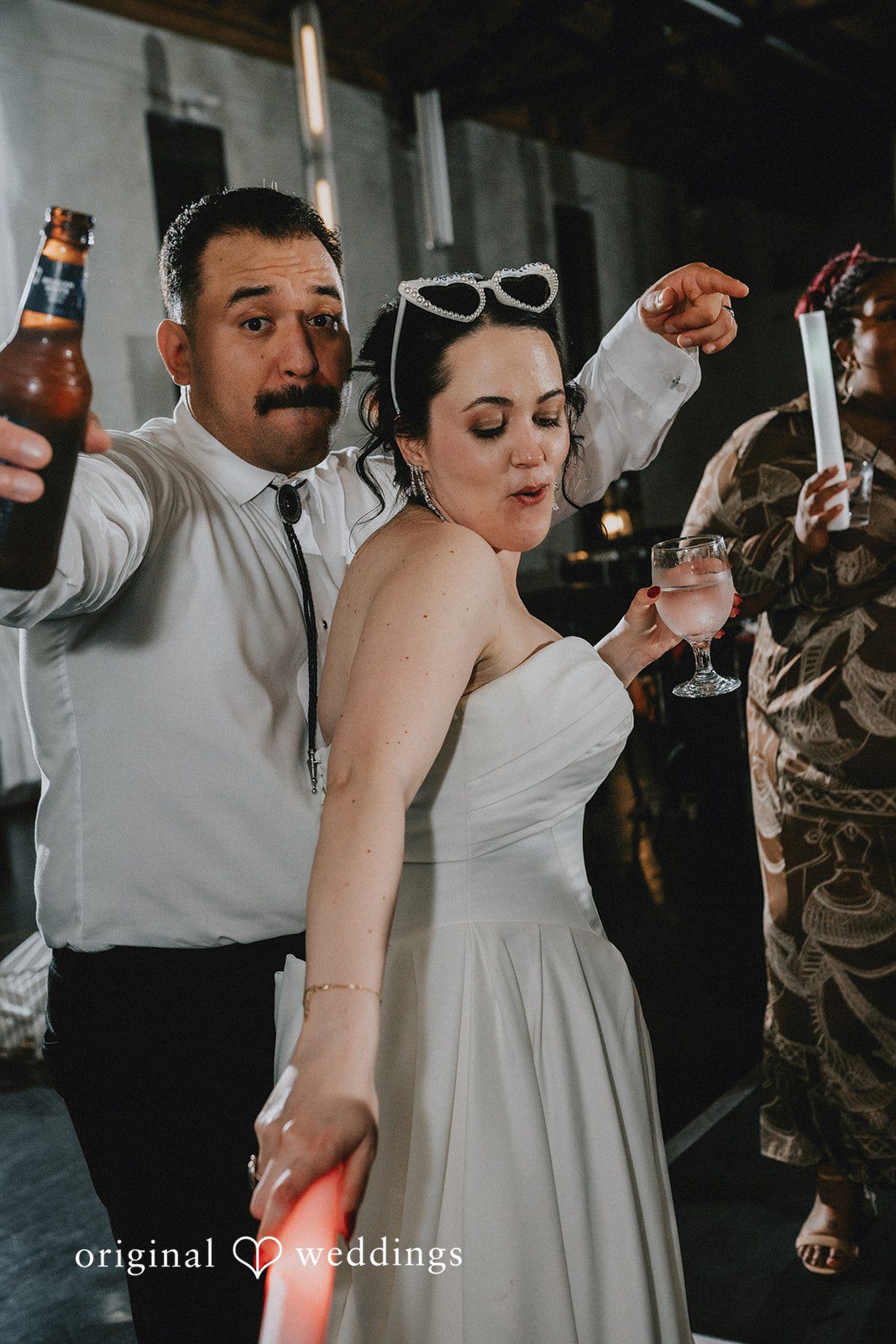 Christina + Josue The couple dances happily