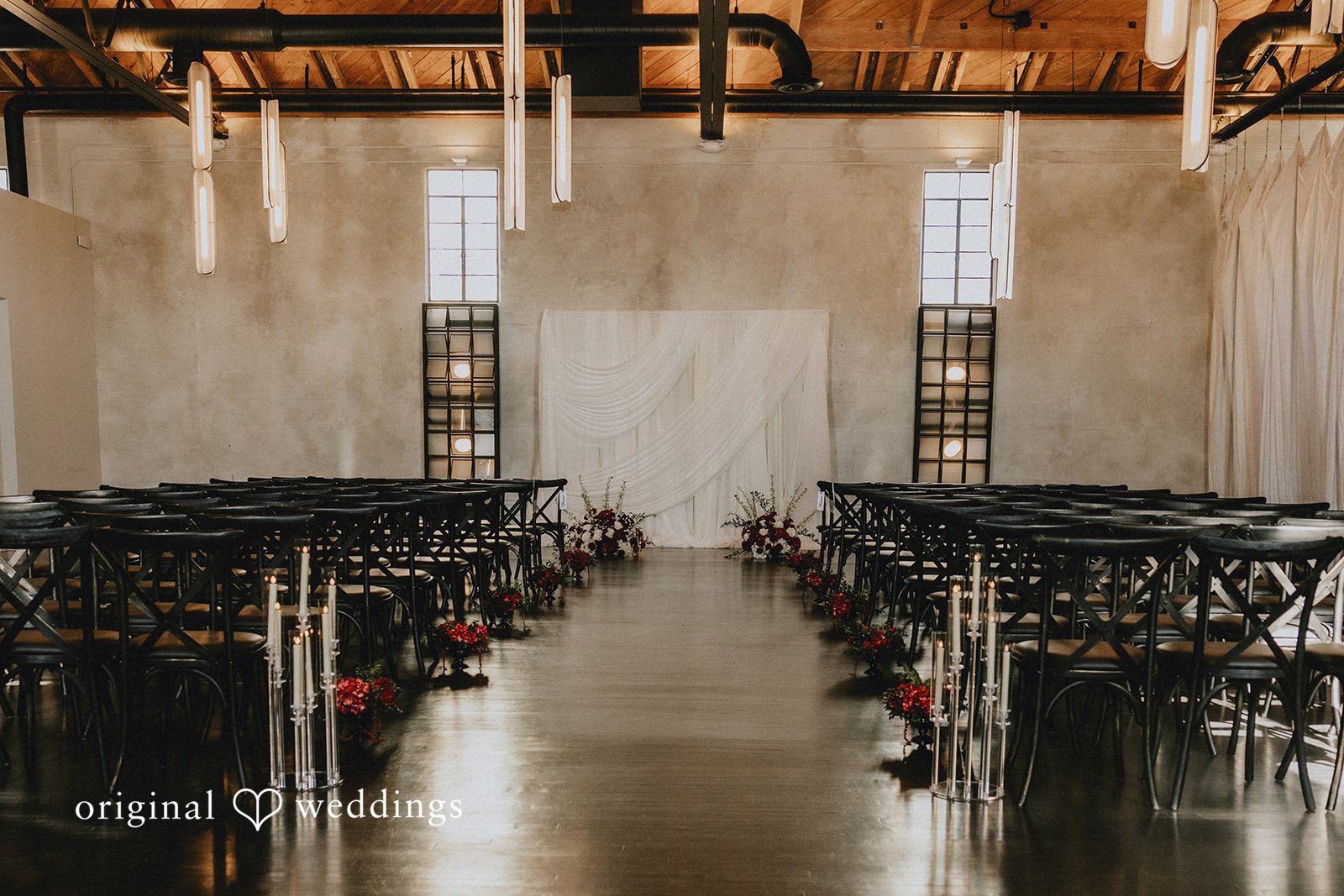 Christina + Josue The wedding ceremony space at Headquarters at Wedgewood
