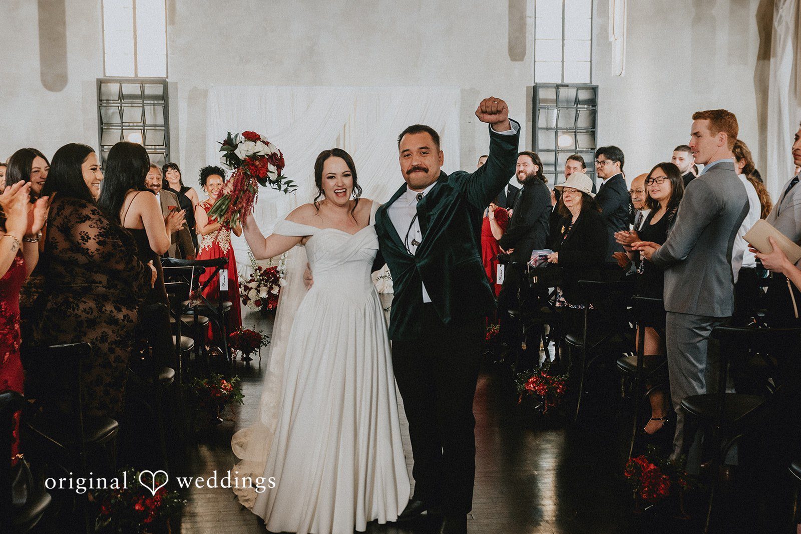 Our San Diego wedding photographers at Original Weddings captured the moment the couple showed deep excitement after their wedding ceremony at the Headquarters at Wedgewood