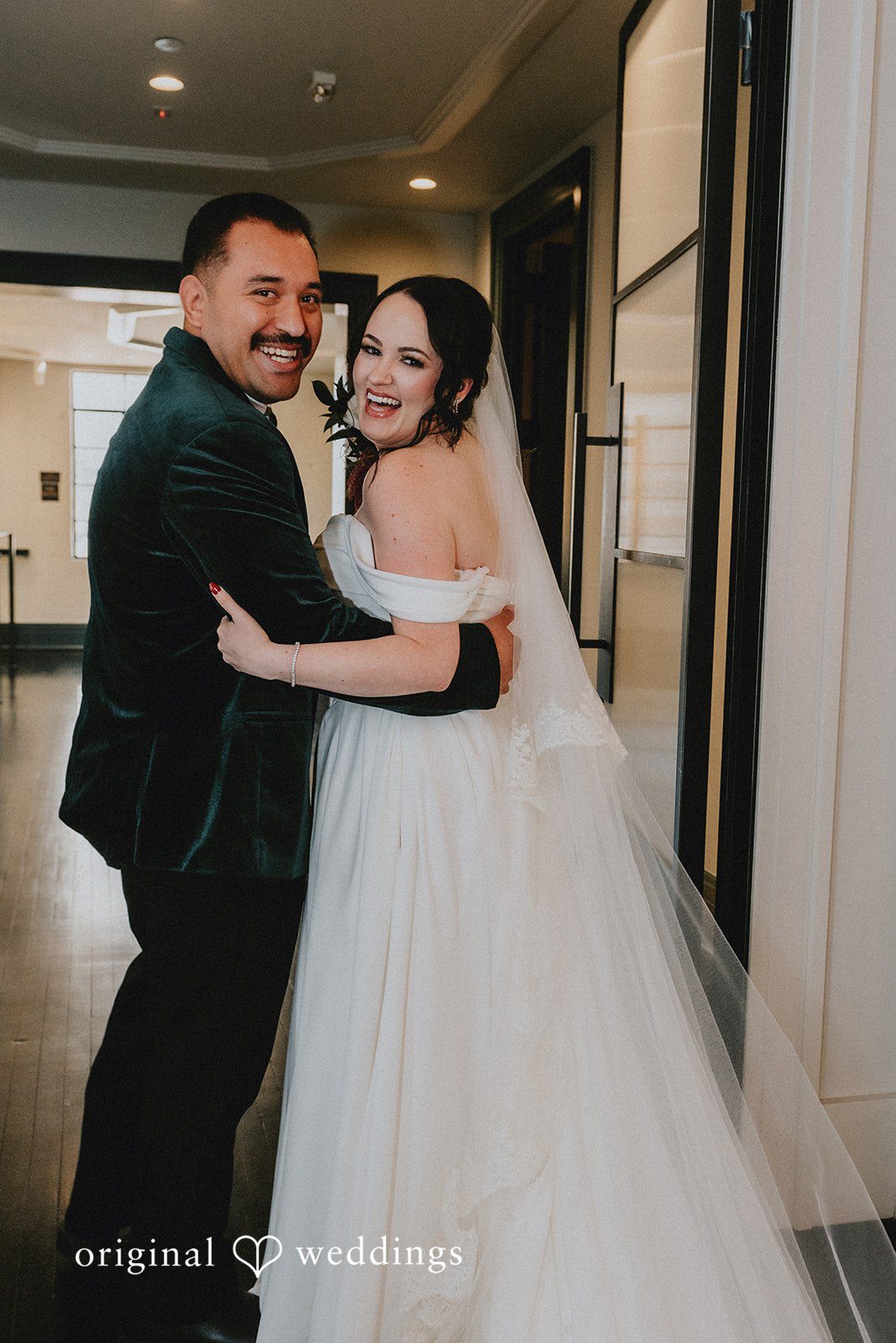 Christina + Josue A stunning portrait of the couple after their wedding ceremony