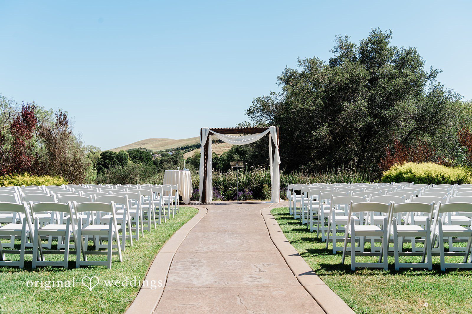 Outdoor wedding ceremony setup at Hiddenbrooke Hills