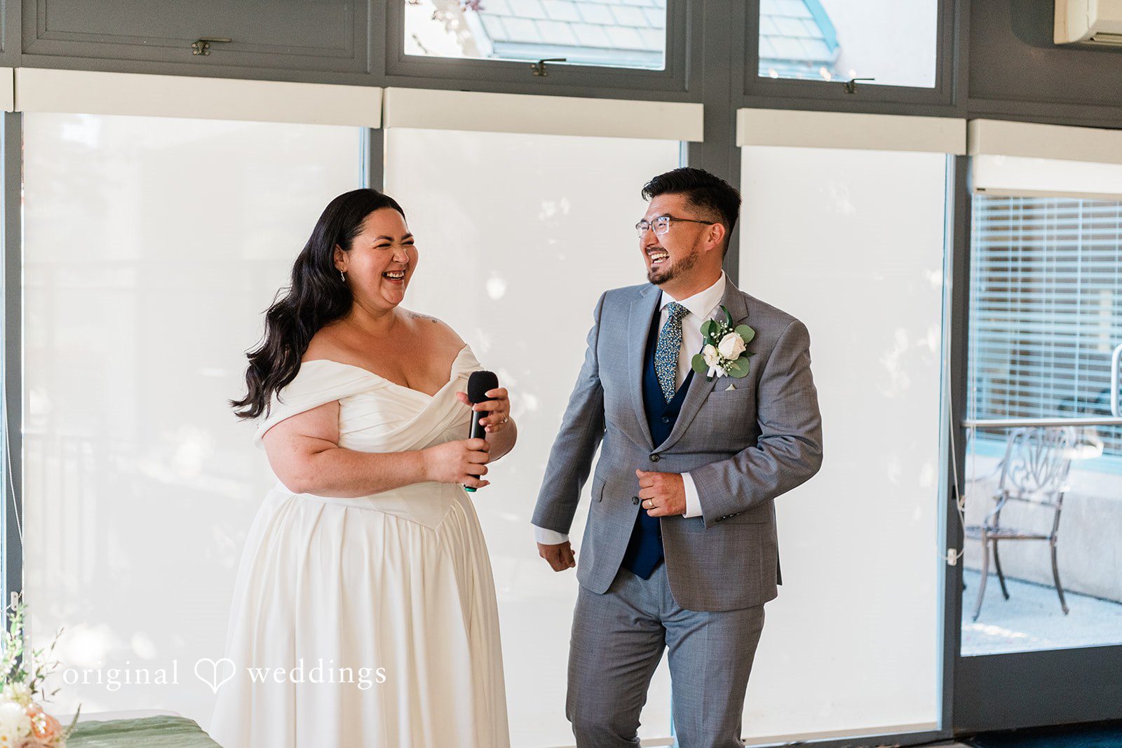 Lovely couple sharing a speech and laughing