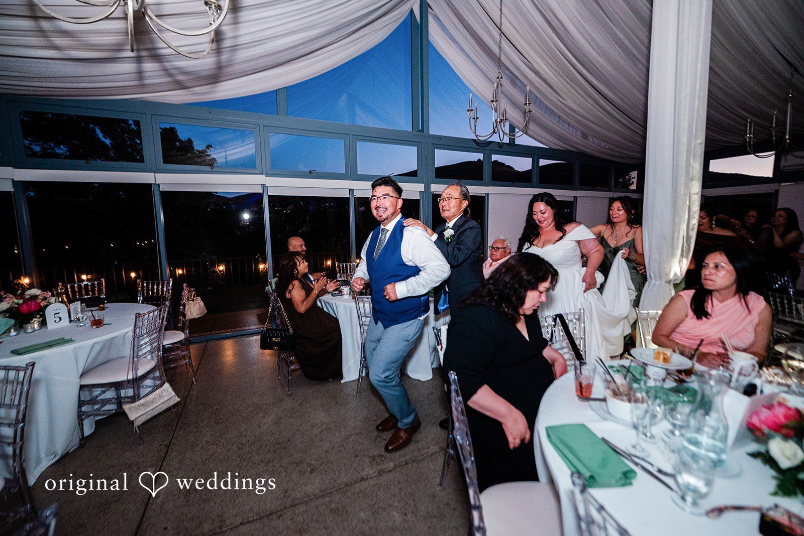 Couple having fun moments with family and friends