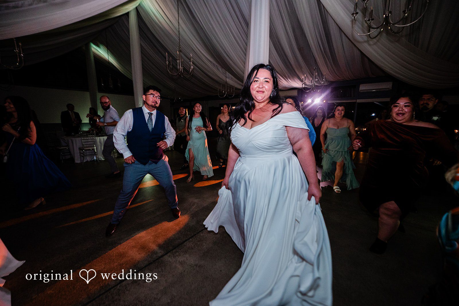 Couple having fun moments with family and friends