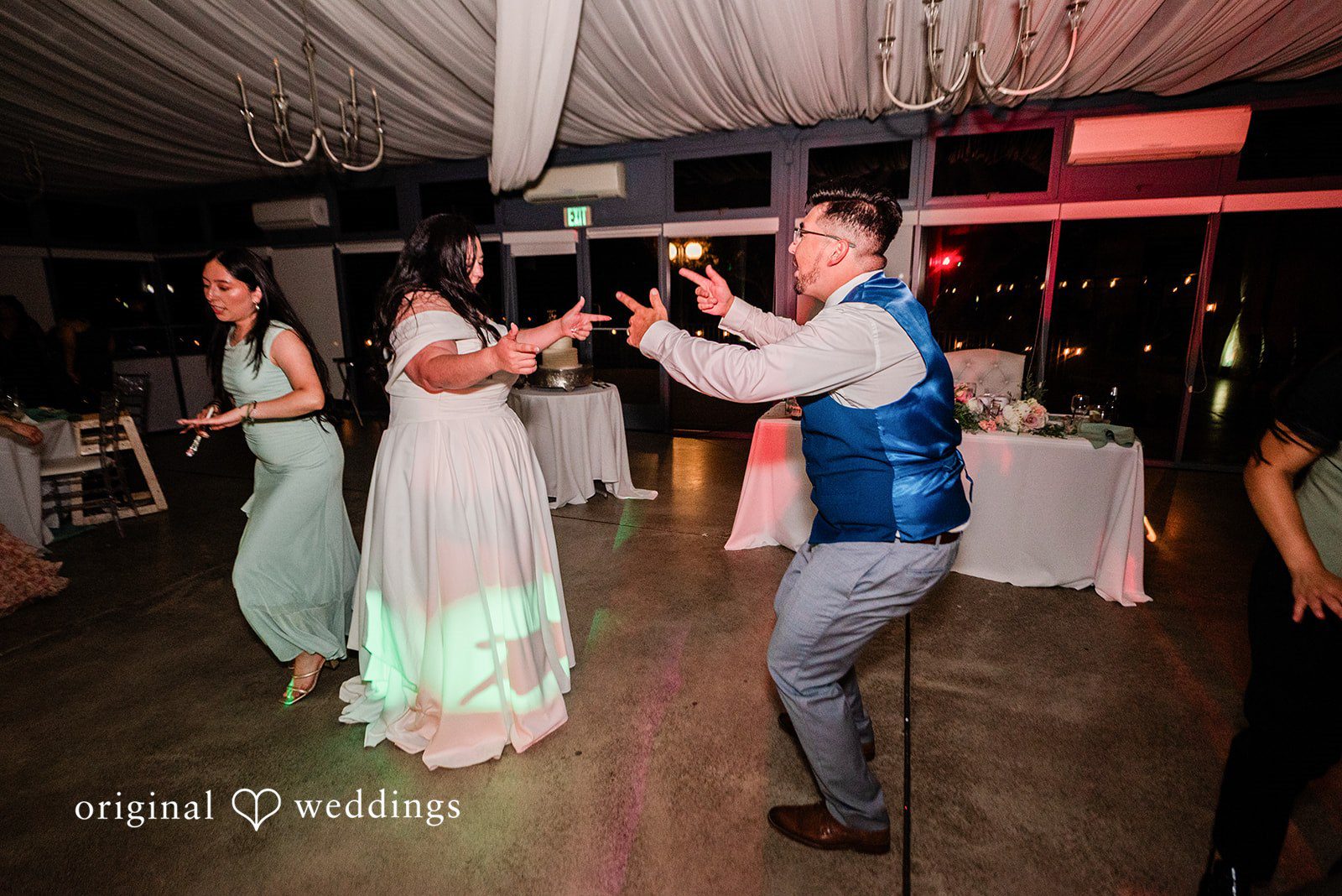 Couple having fun with guests