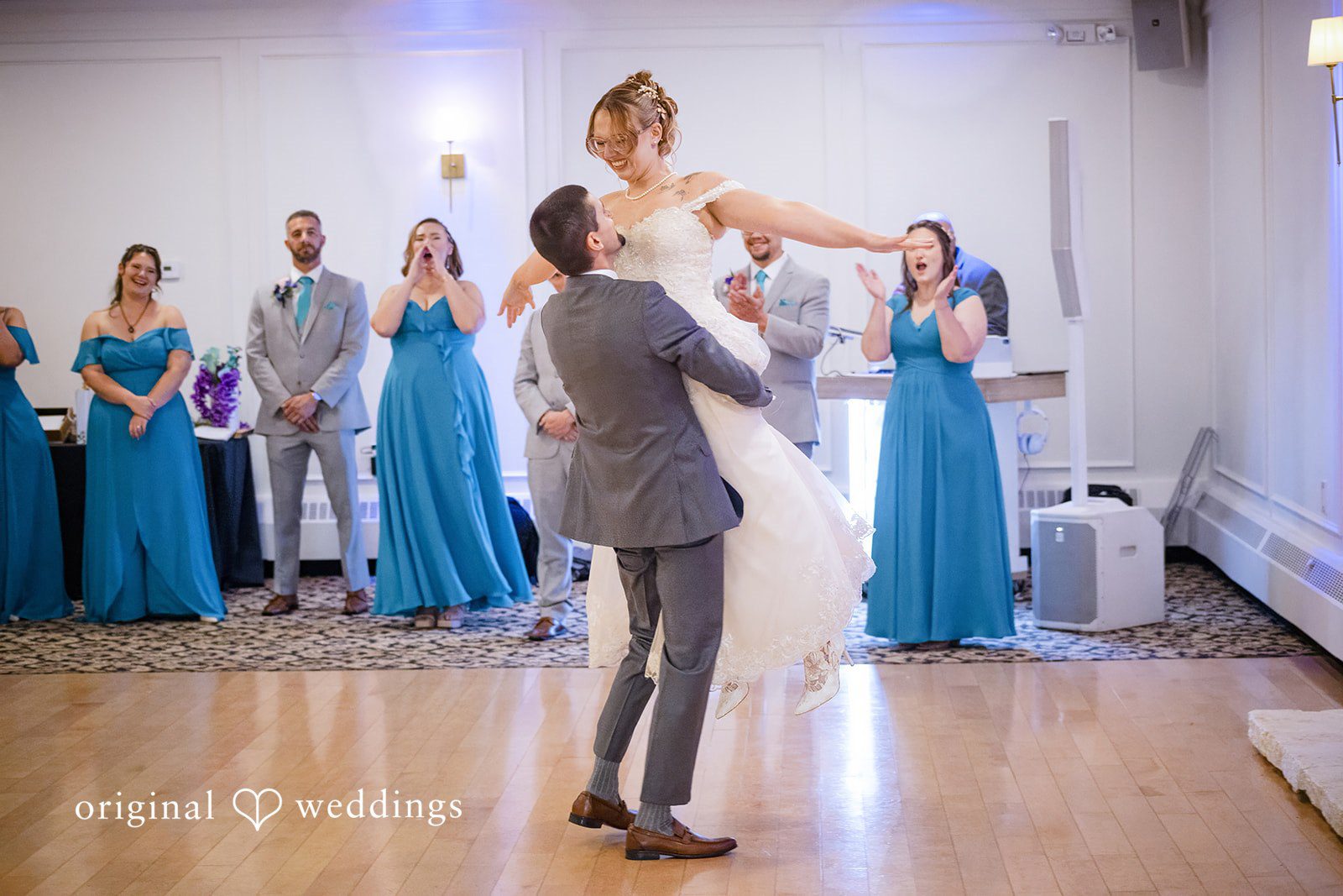 Madison + Edin Joyful moment at the High Point Gardens wedding reception