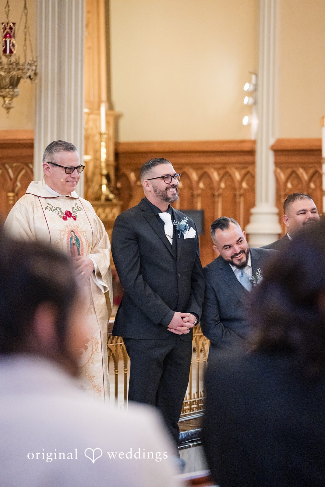 Peter + Aimee Emotional groom reaction during bride entrance at Hilton Portland Downtown