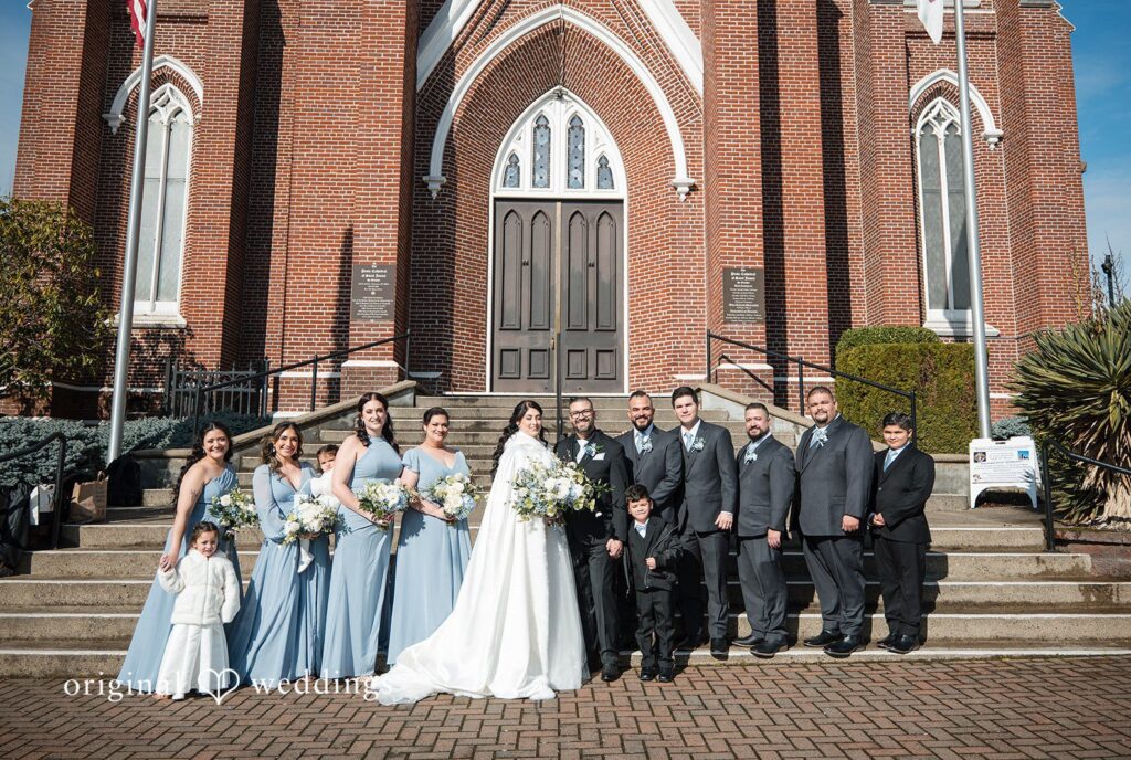 Peter + Aimee Portland wedding photographers by Original Weddings capturing wedding party group photo at Hilton Portland Downtown