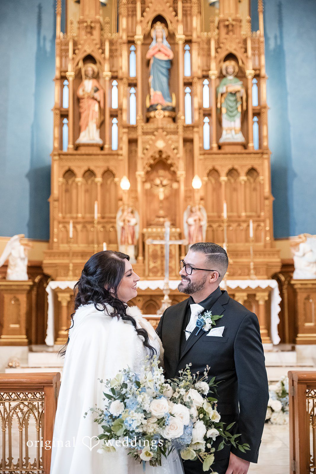 Peter + Aimee Romantic ceremony portrait at Hilton Portland Downtown