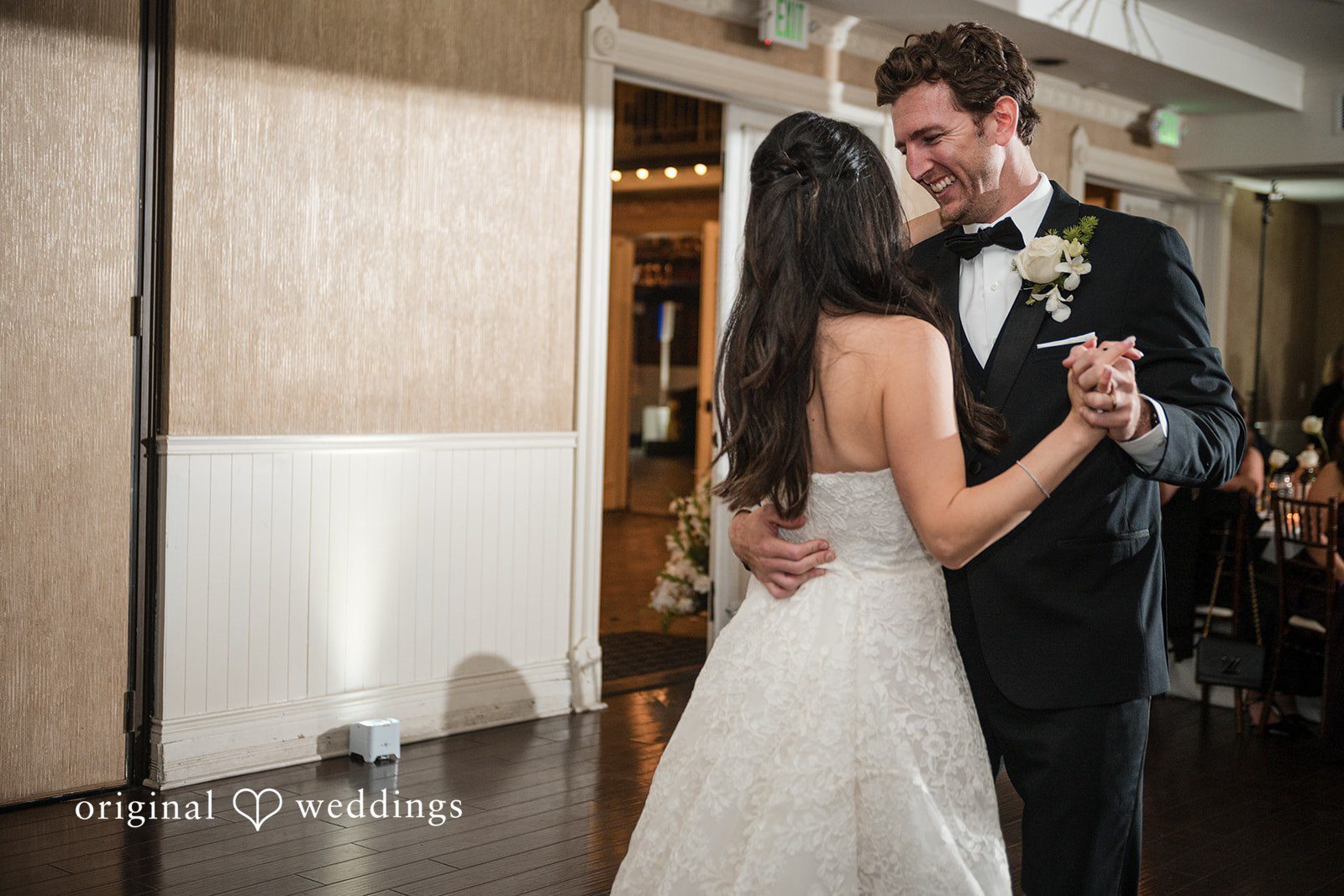 Tabatha + Justin A bride and groom share a romantic first dance together.