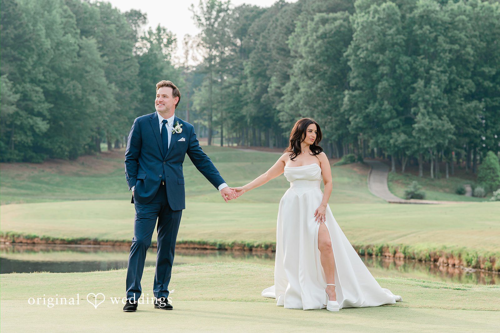 Anna + Blake Stunning picture of bride and groom captured by Atlanta wedding photographers from original weddings at Iron Horse Golf Club