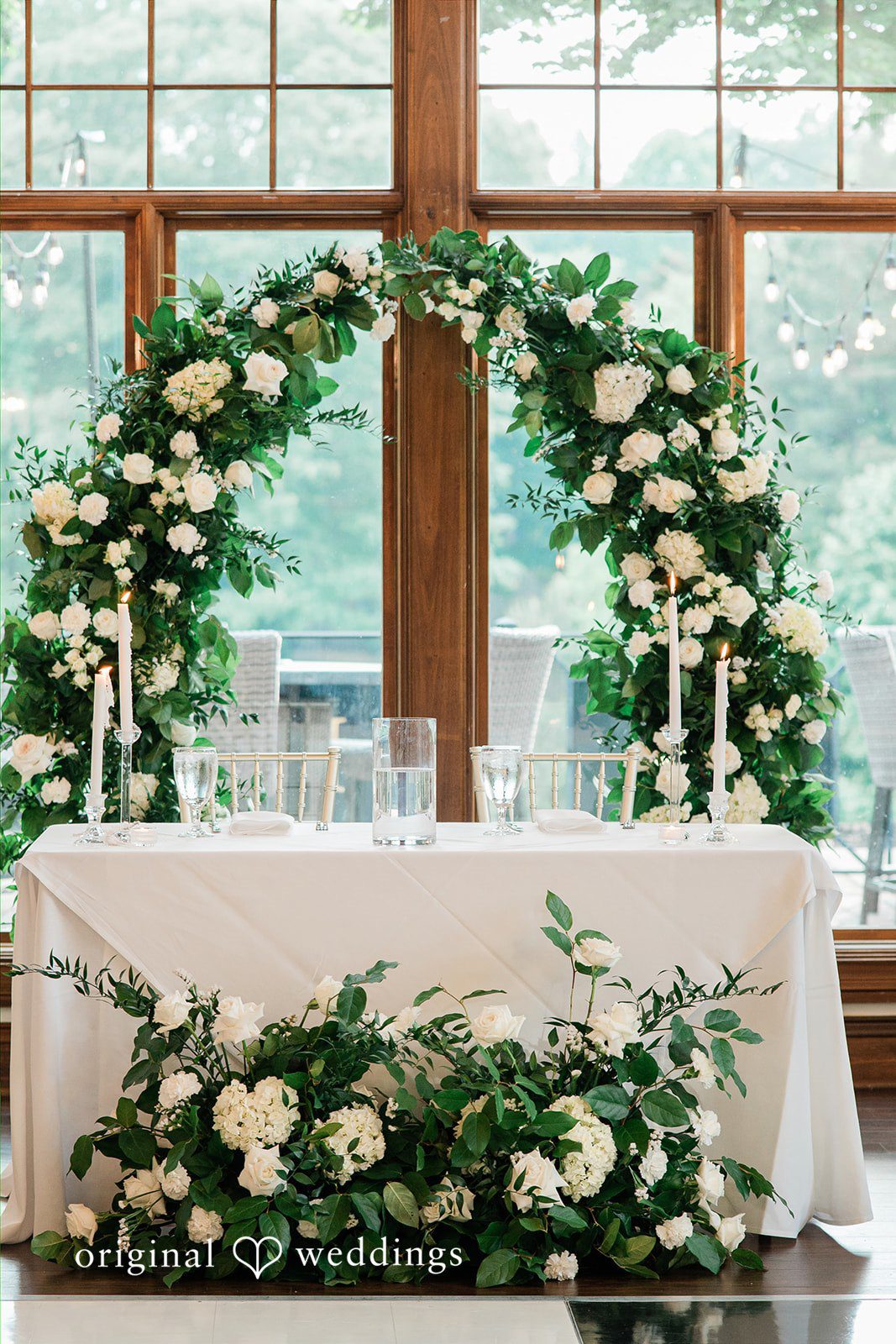 Anna + Blake Decorated wedding reception table at Iron Horse Golf Club