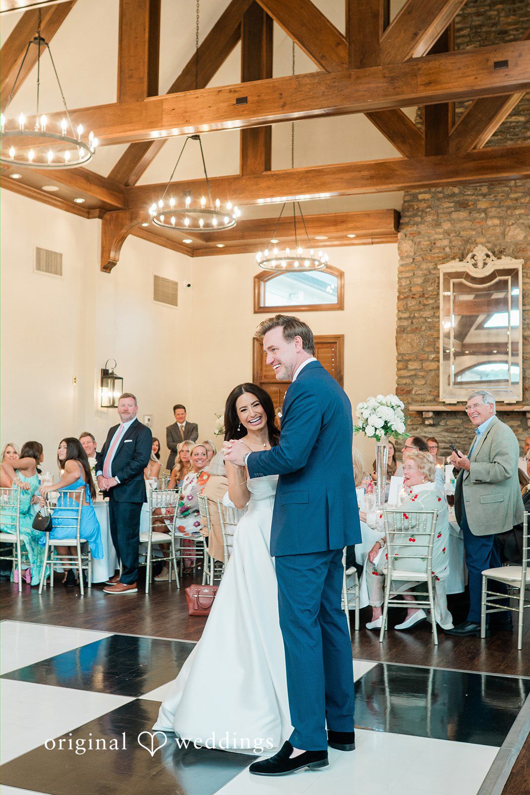 Anna + Blake Couple sharing a romantic dance at Iron Horse Golf Club wedding