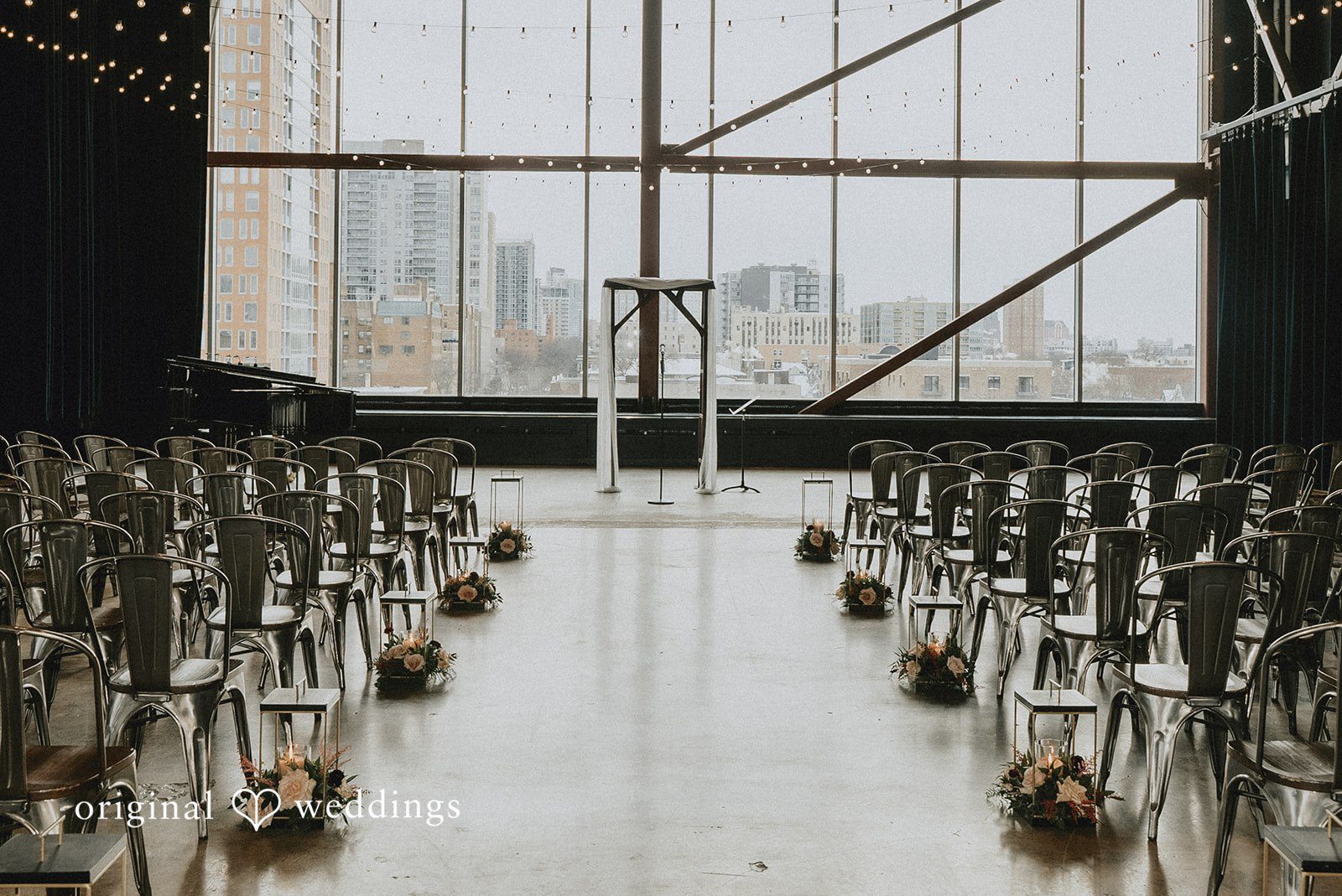 Spencer + Hilary The wedding ceremony hall at Jan Serr Studio