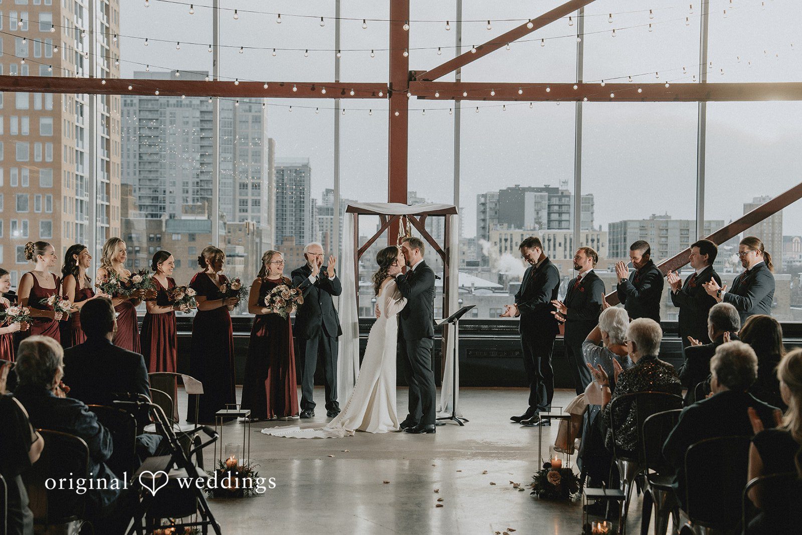 Spencer + Hilary Our Milwaukee wedding photographers captured the moment the couple had their first kiss