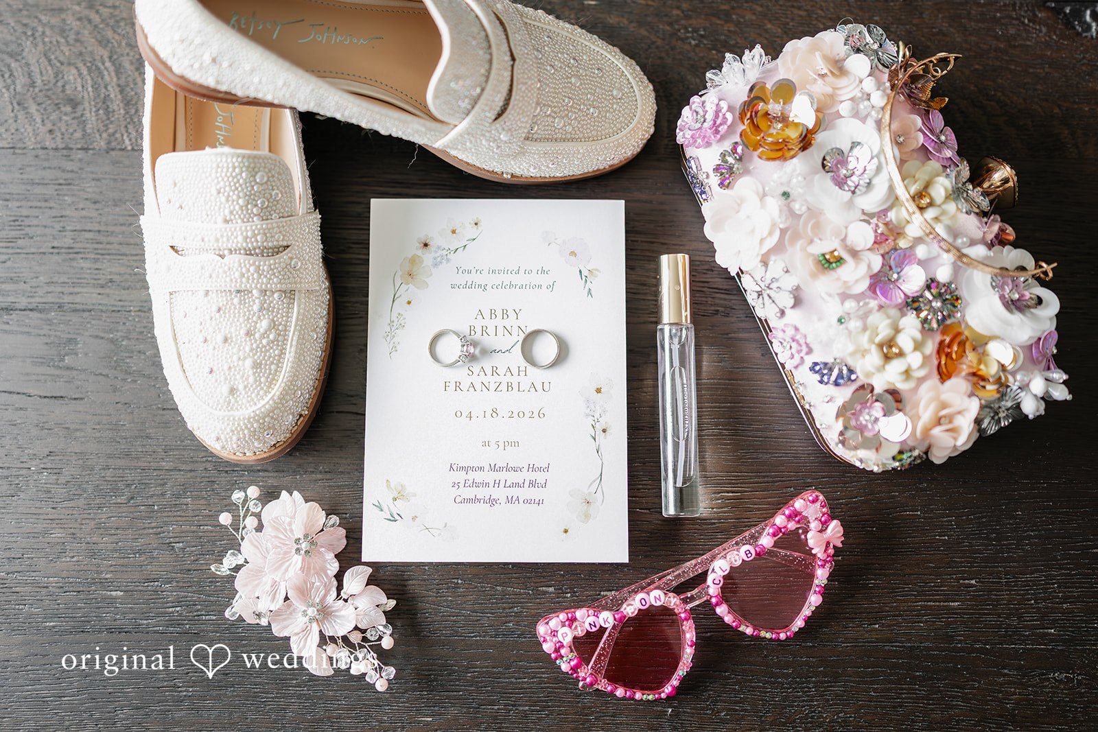 Sarah + Abby Wedding shoes, rings and other accessories