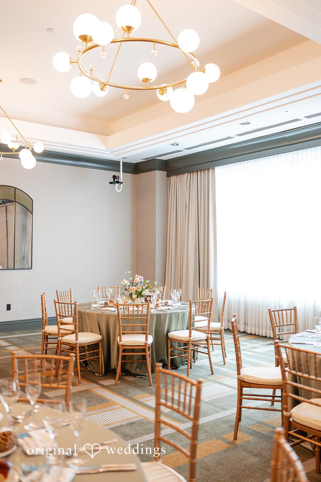 Sarah + Abby The reception ballroom at Kimpton Marlowe Hotel