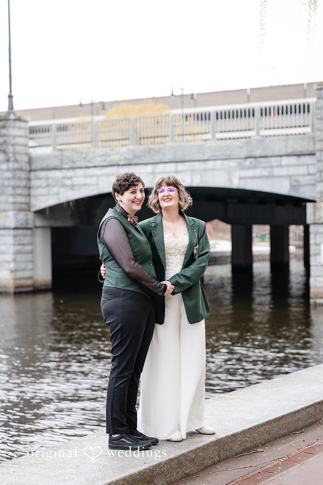 Sarah + Abby A portrait of the couple by the waterside