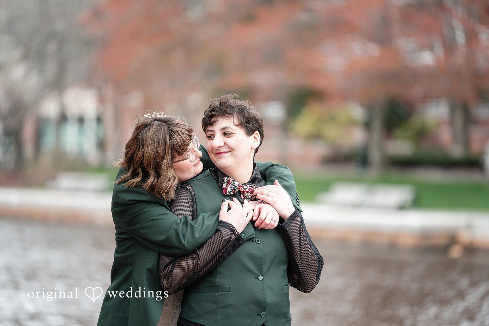 Sarah + Abby Our Boston wedding photographers captured a romantic portrait of the couple at the Kimpton Marlowe Hotel
