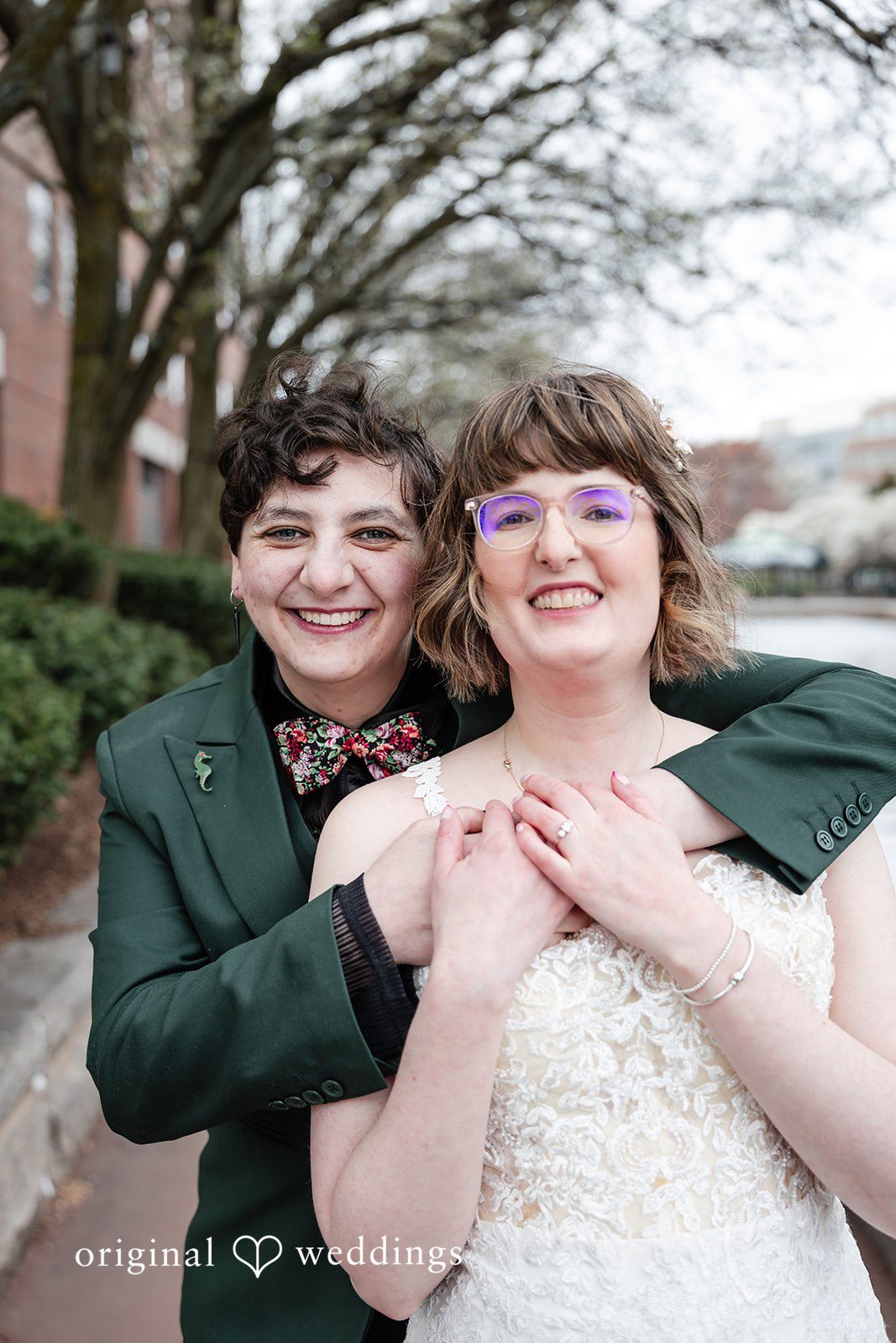 Sarah + Abby A stunning portrait of the couple at Kimpton Marlowe Hotel