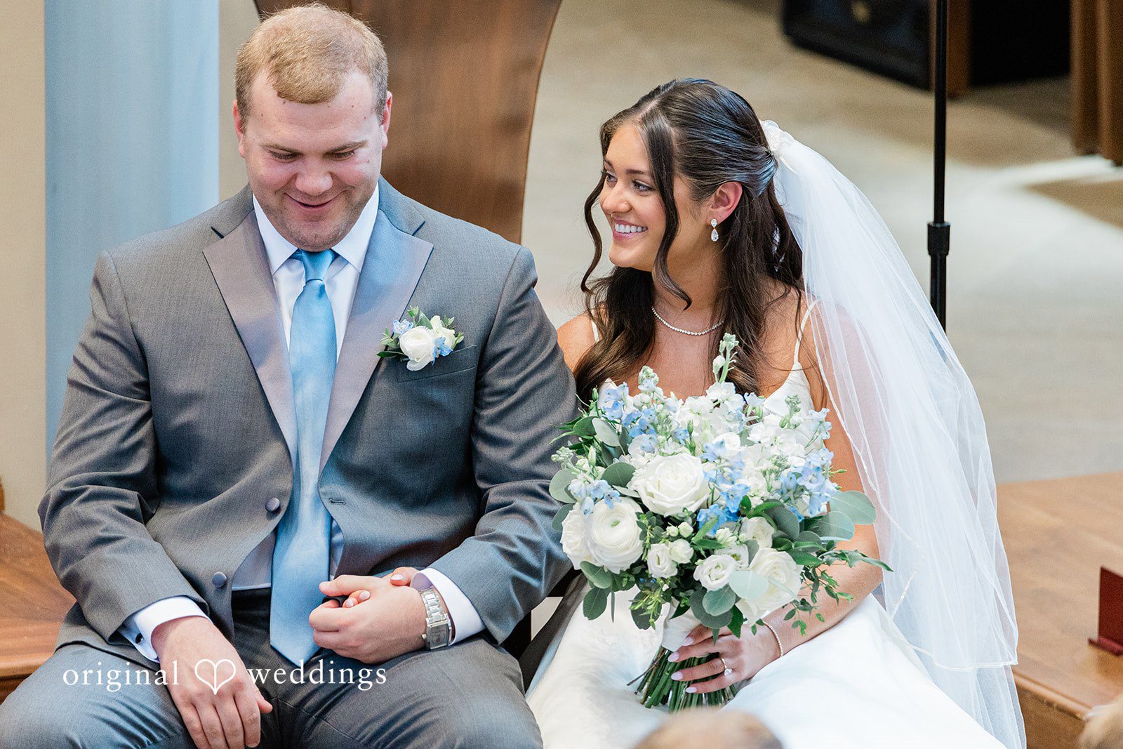 The couple at their wedding ceremony