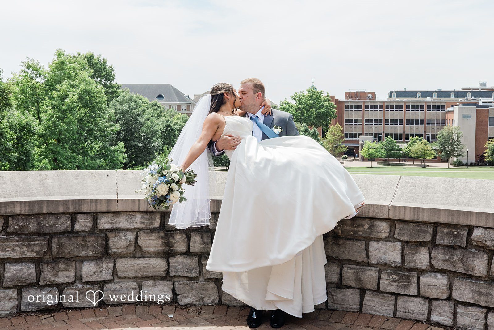 The couple shares a romantic kiss