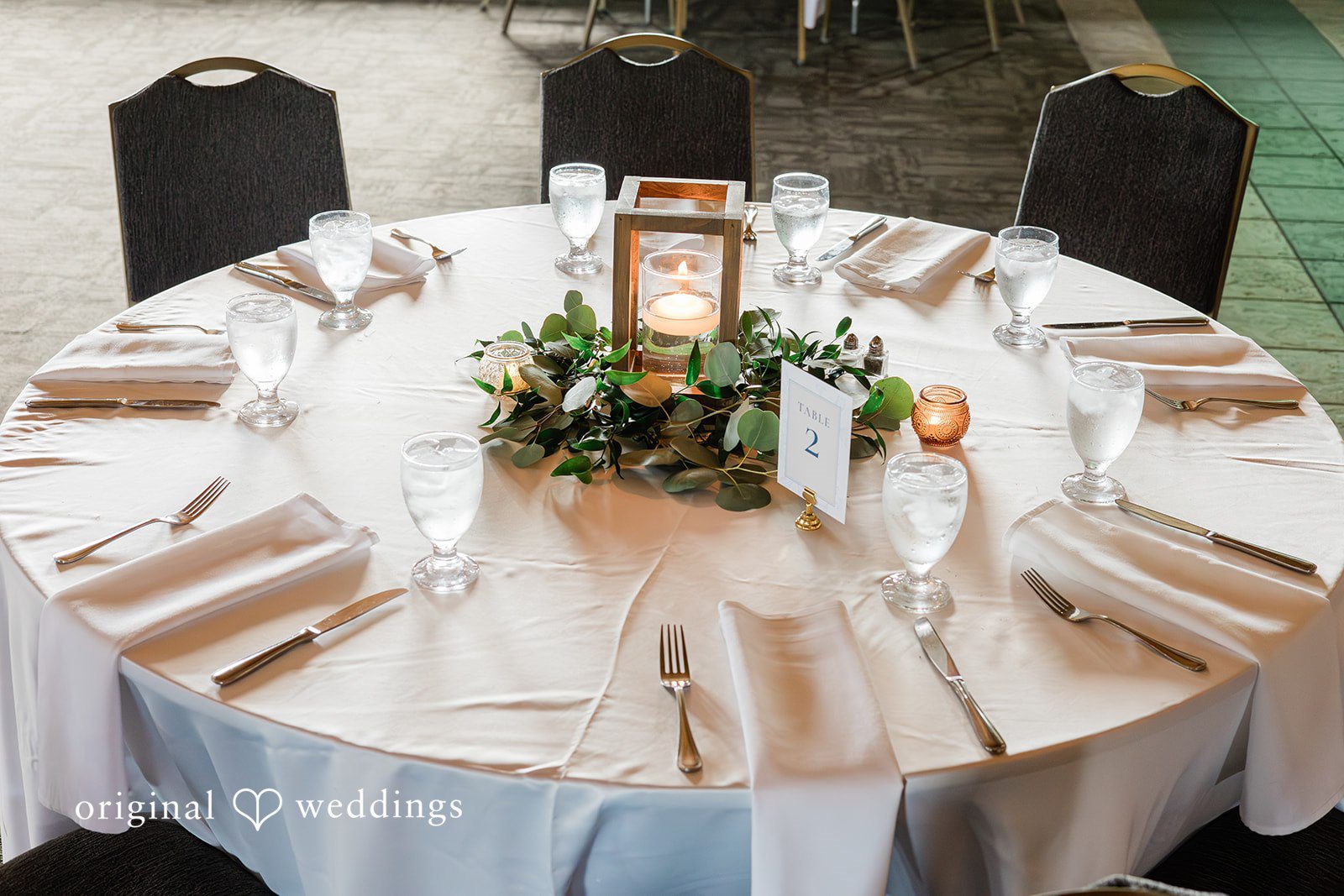 Decorated table in the reception hall