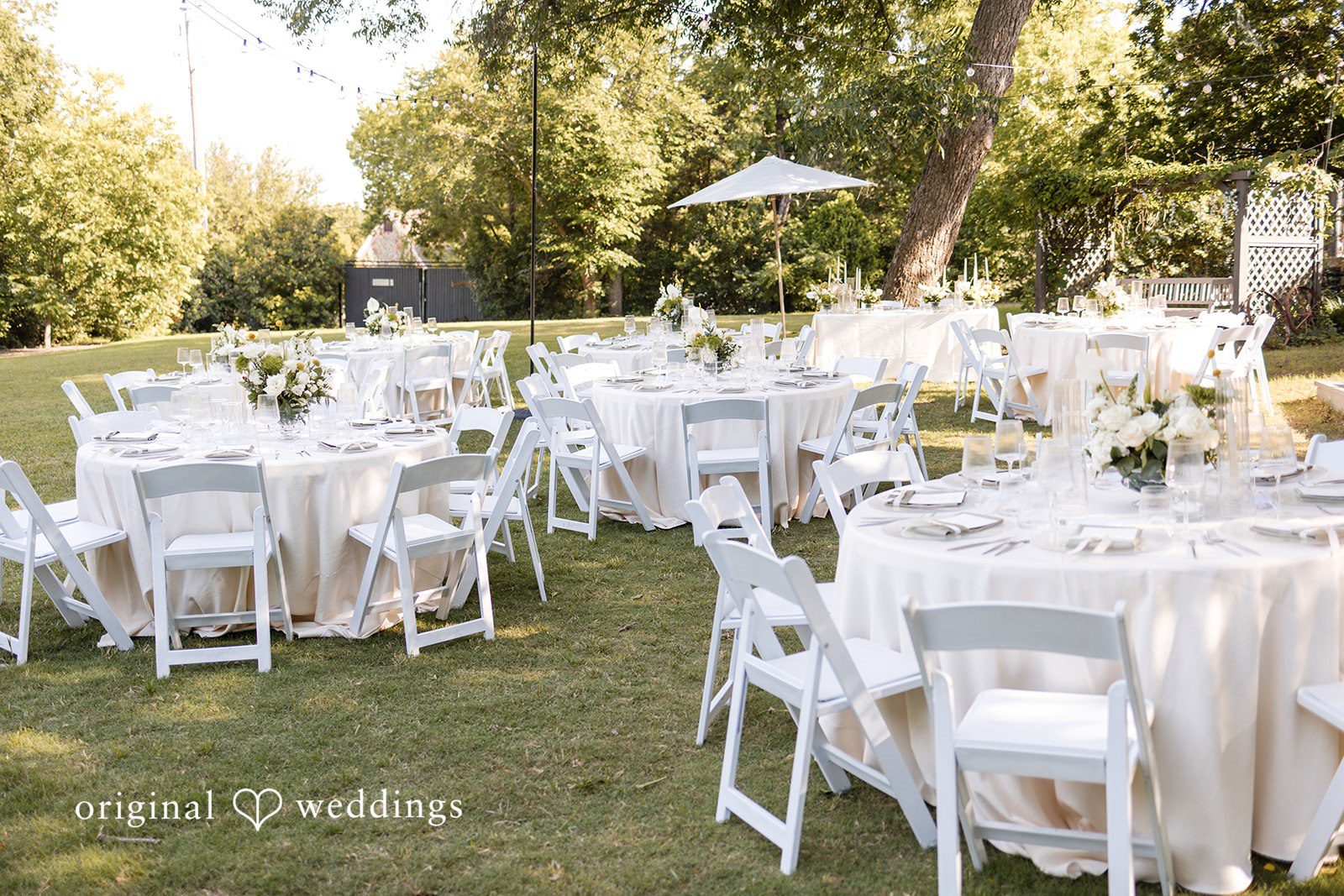 Wide view of the reception area setup