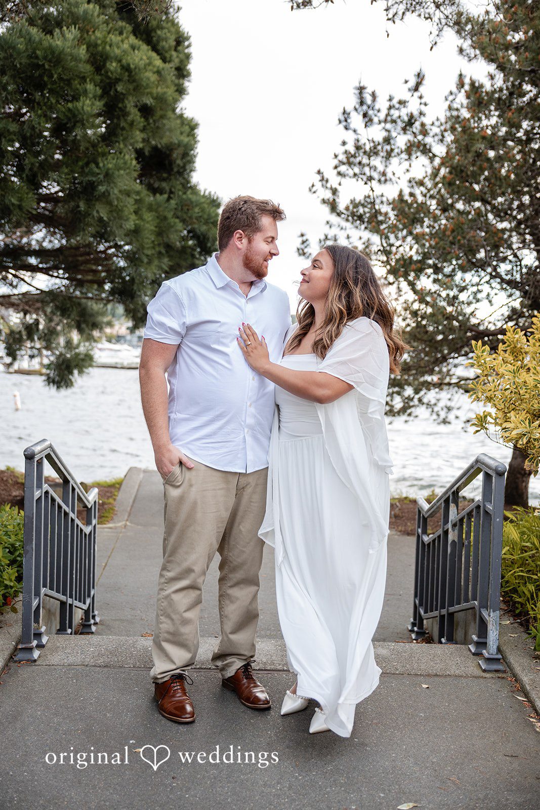 A romantic portrait of the couple
