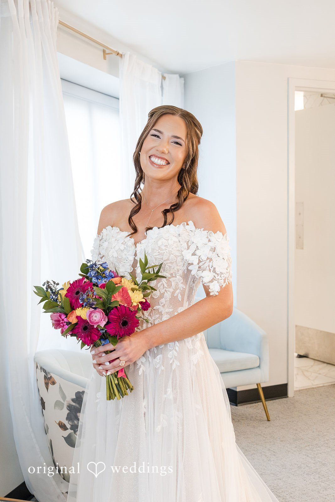 Our Oklahoma City wedding photographers captured a stunning portrait of the bride at the suite