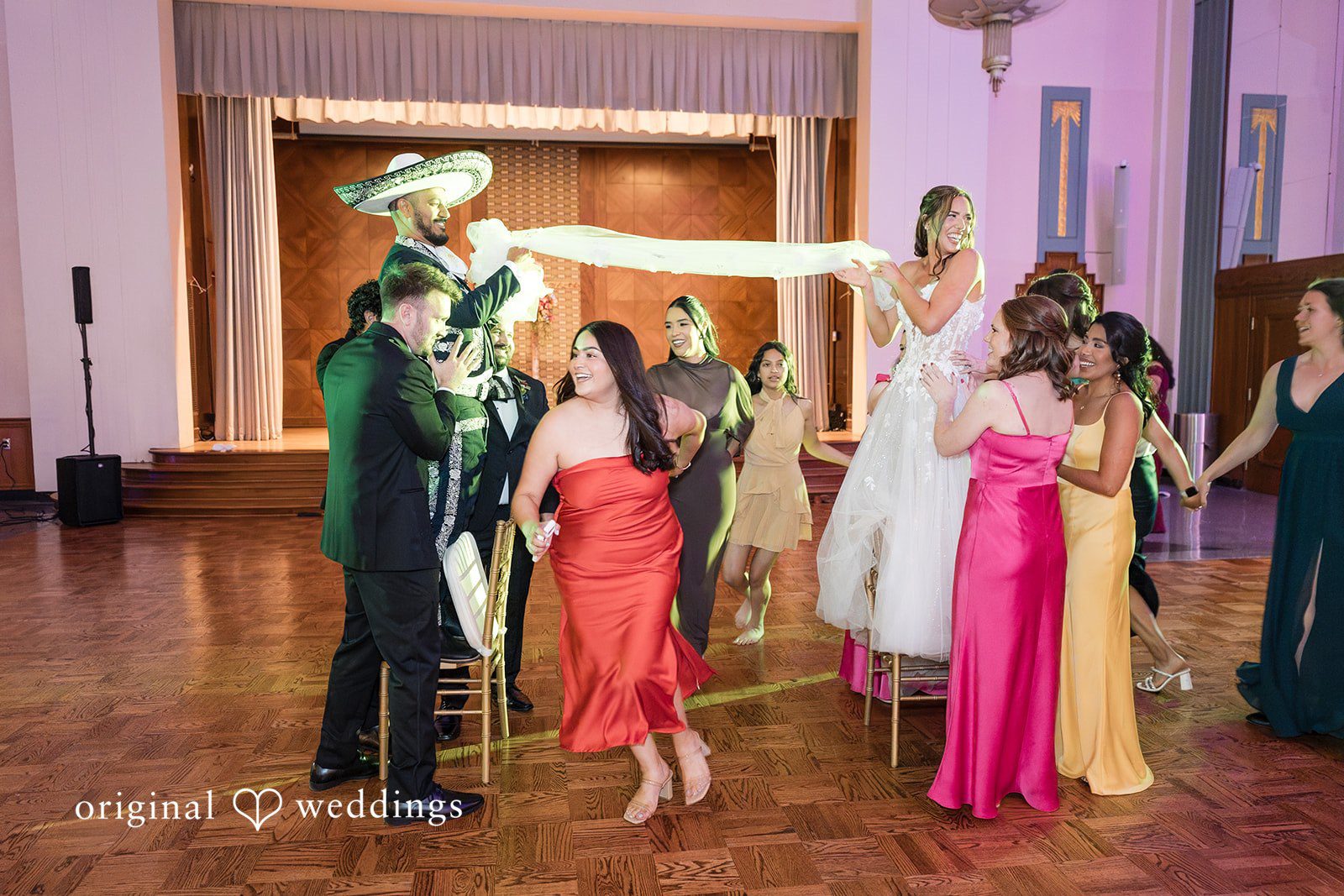 Game moment at the wedding reception