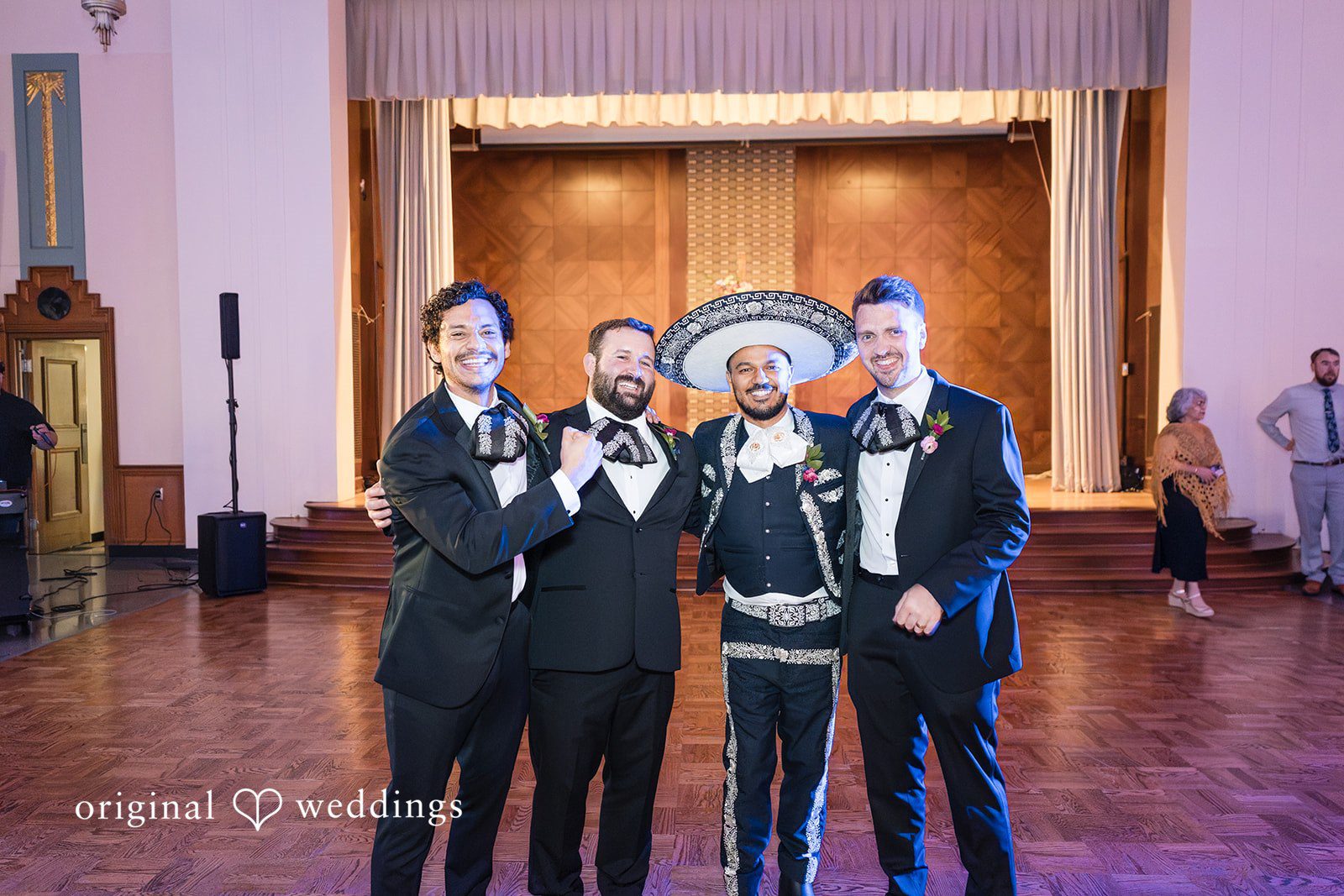 A portrait of the groom and his groomsmen