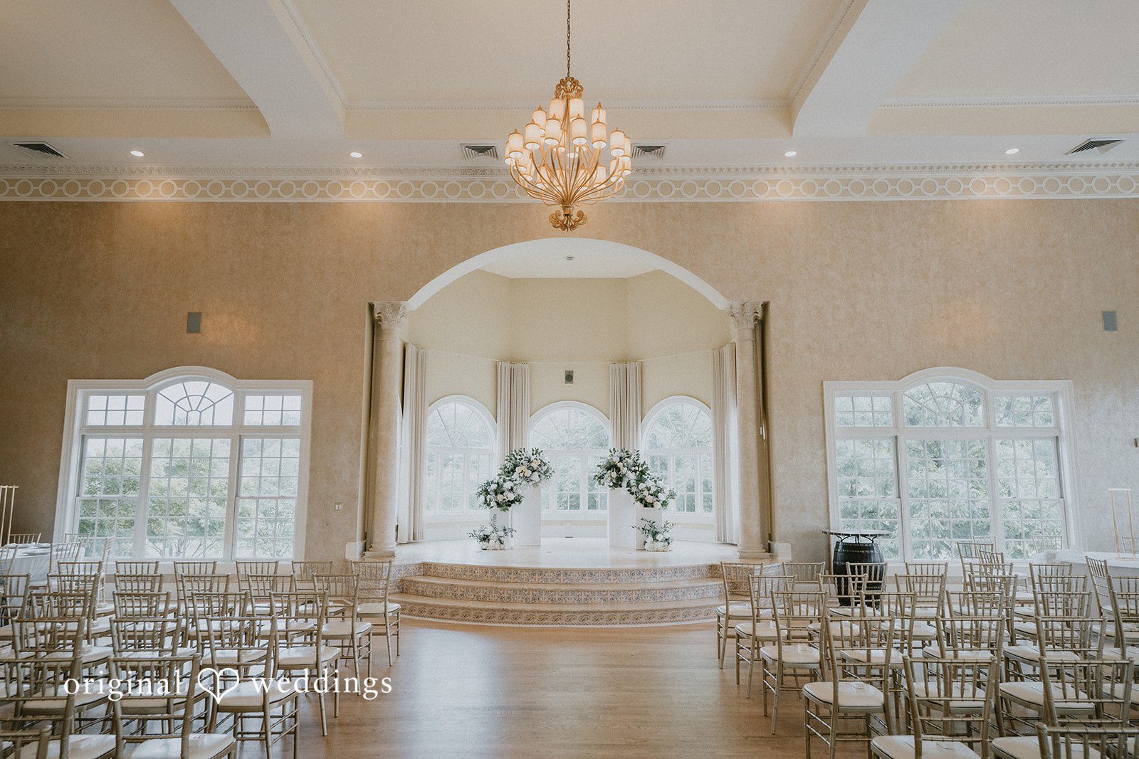 Destiny + Daniel The wedding ceremony hall at Morais Vineyard & Winery