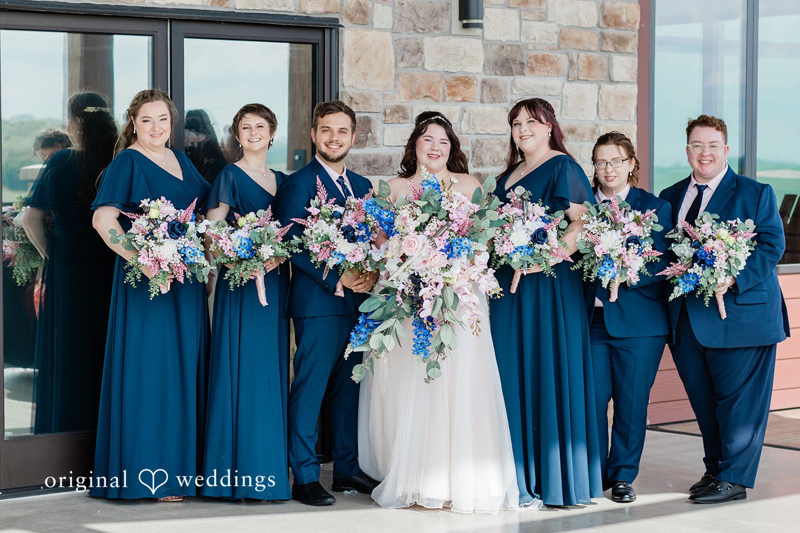Our Kansas City wedding photographers captured a stunning portrait of the bride and her bridal party