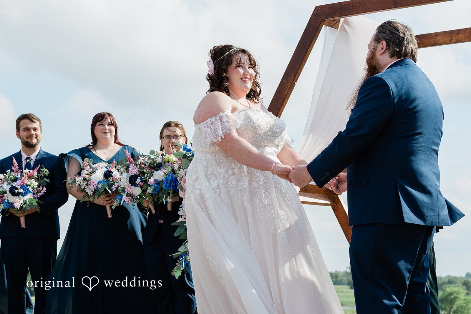 The couple exchanges marital vows