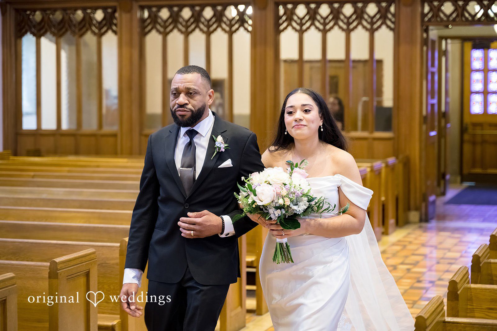 Kiarra + Anthony Elegant bride entrance wedding photography at Nativity of Our Lord Catholic Church