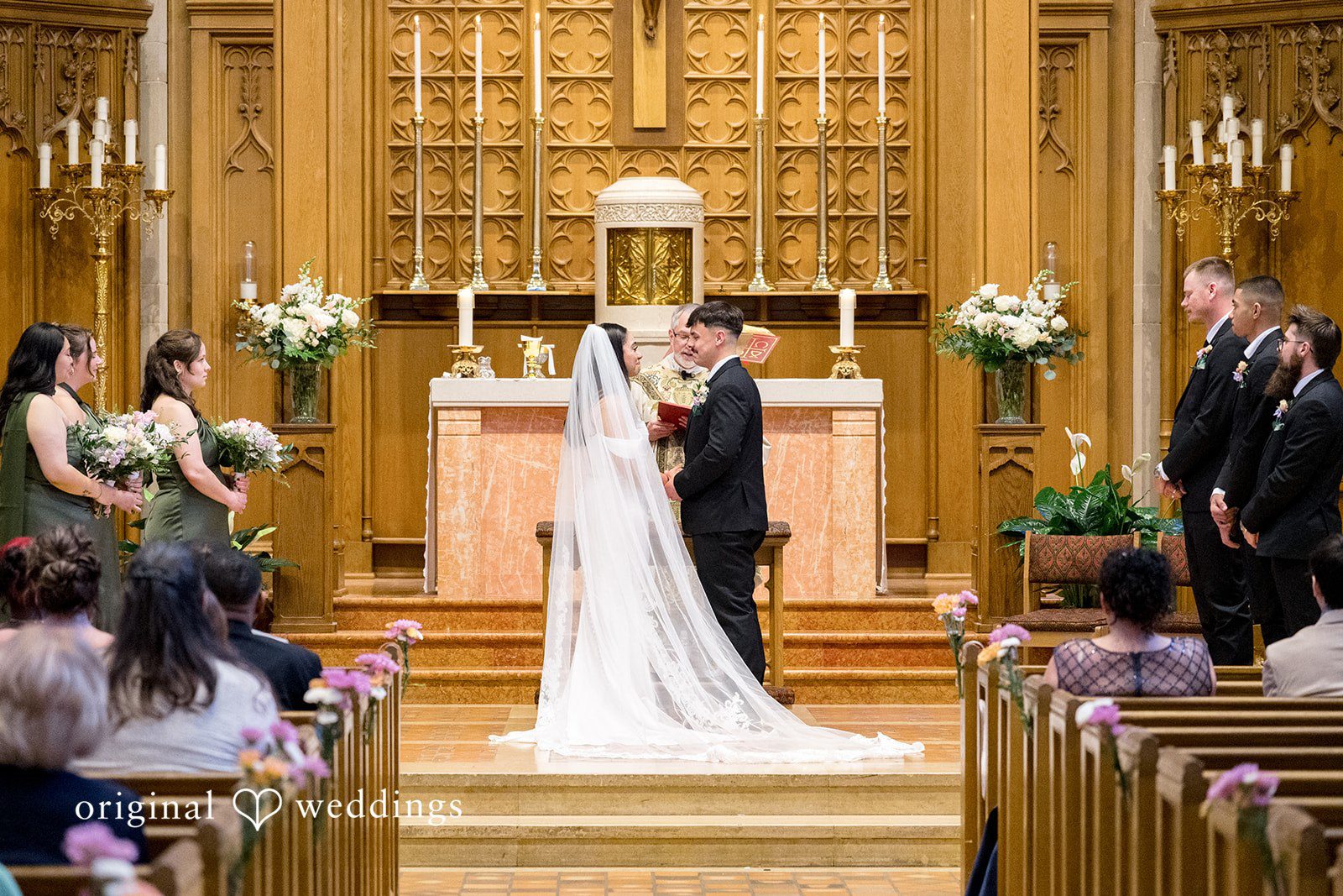 Kiarra + Anthony Beautiful couple church ceremony photography at Nativity of Our Lord Catholic Church