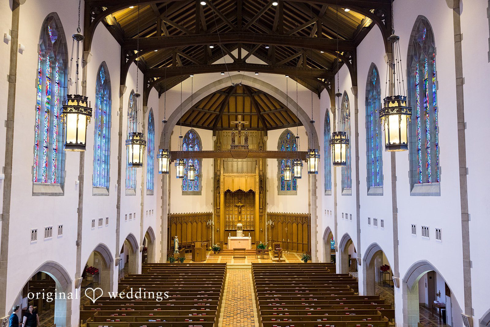 Kiarra + Anthony Elegant church interior wedding photography at Nativity of Our Lord Catholic Church