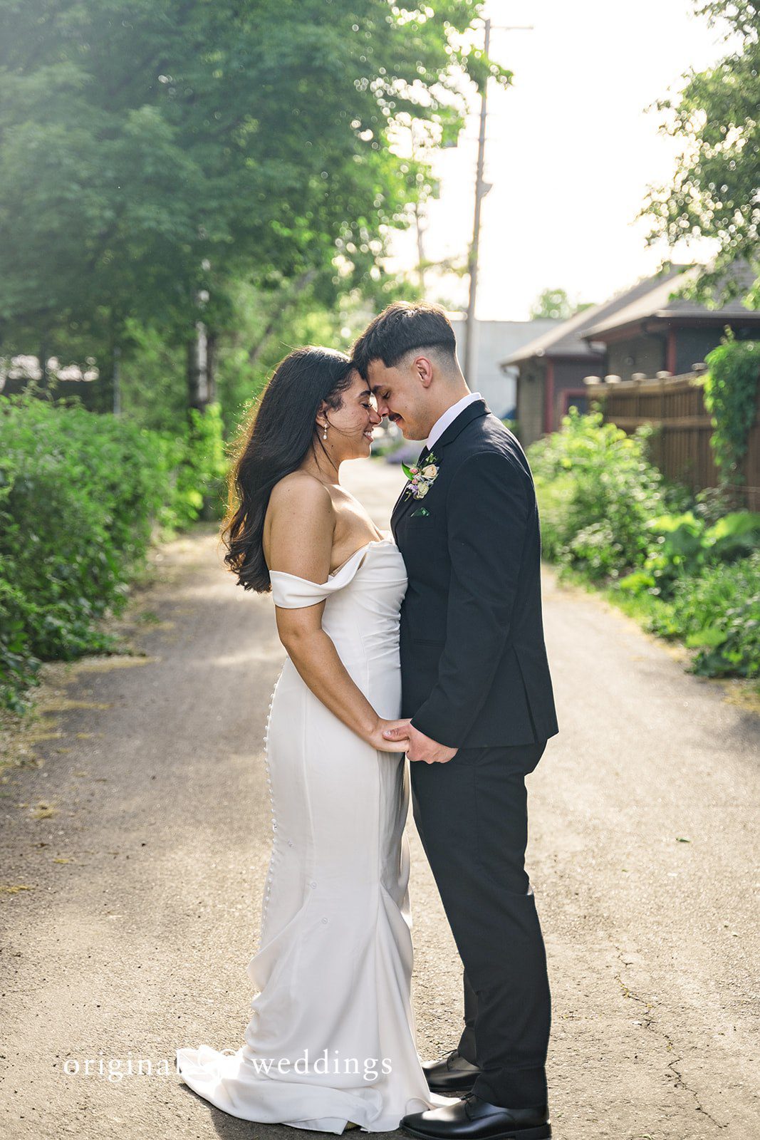 Kiarra + Anthony Elegant bride and groom happy moment at Nativity of Our Lord Catholic Church