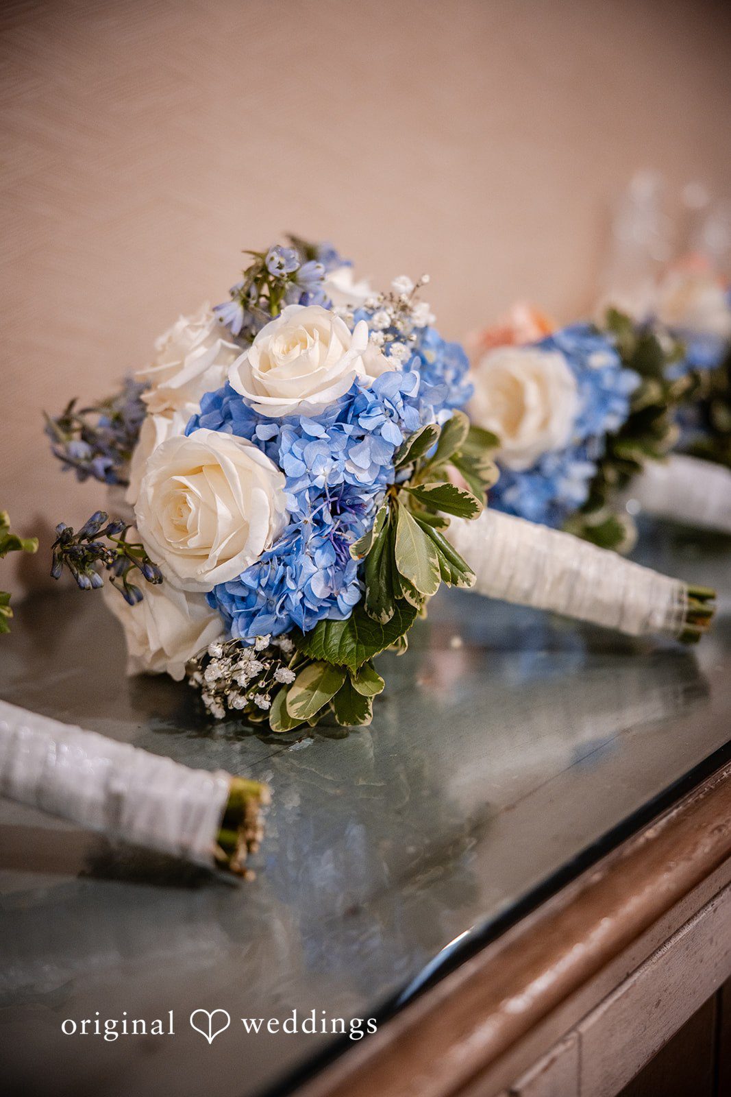 Floral centerpiece detail captured on a reception table