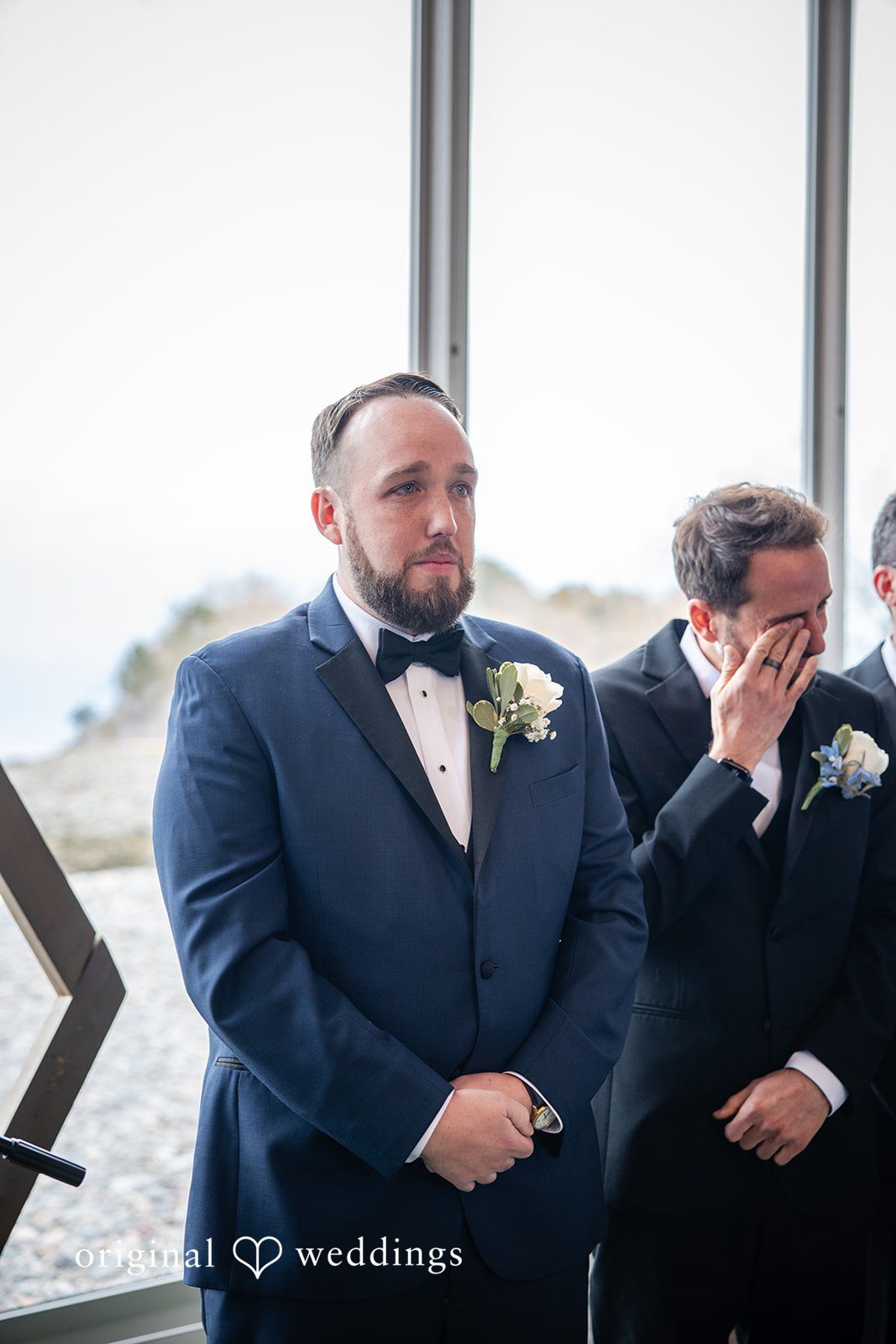 Groom waiting for the bride at the ceremony location