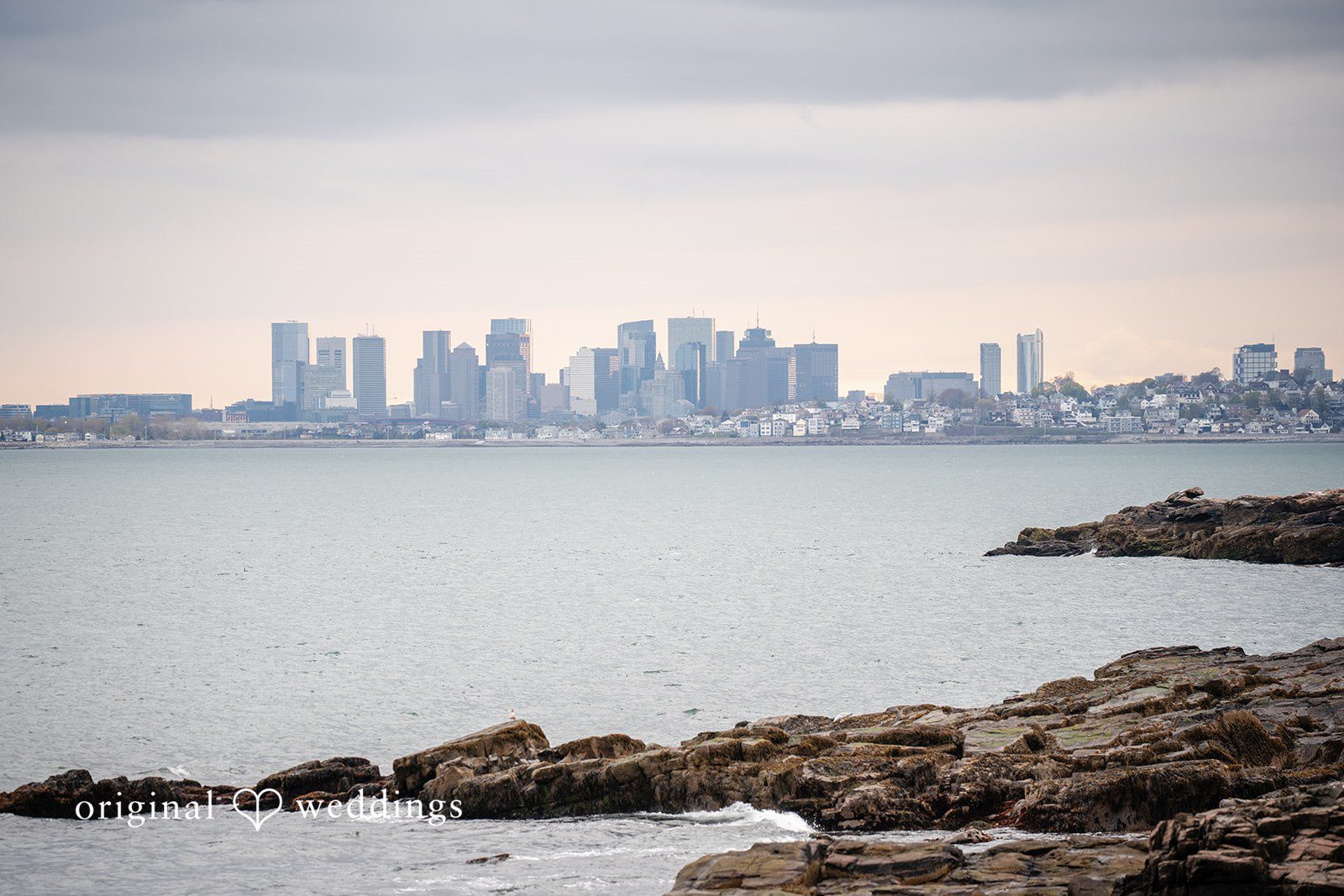 Coastal shoreline view near the wedding venue in Nahant