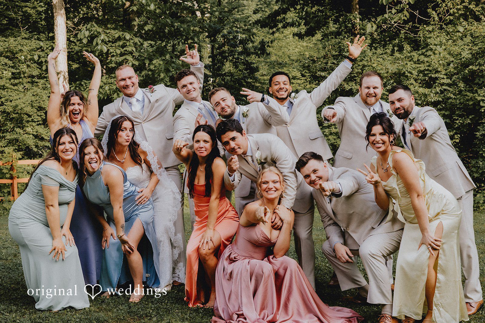 Lovely picture of couple with friends and family