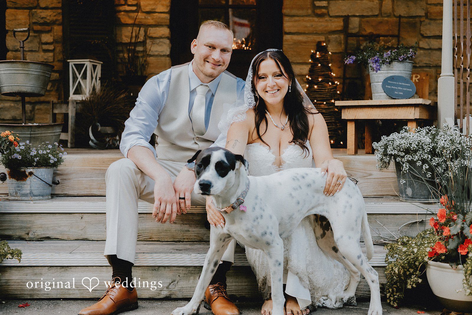 Beautiful picture of couple with a pet dog