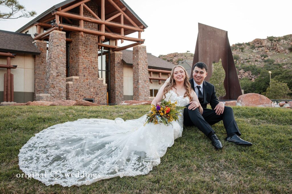 Brekyn + Benjie Our Oklahoma City wedding photographers captured a stunning portrait of the couple in the outdoors of Quartz Mountain State Park