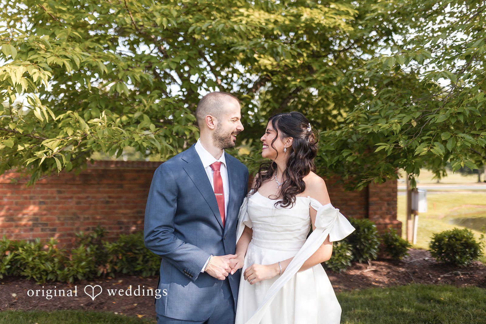 A joyful portrait of the couple