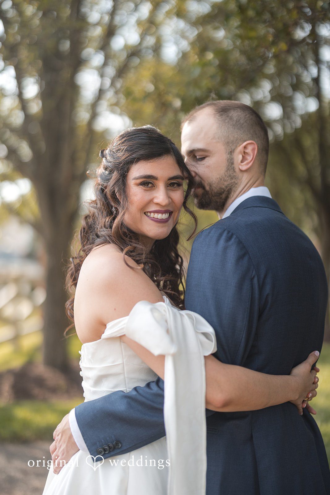A romantic portrait of the couple